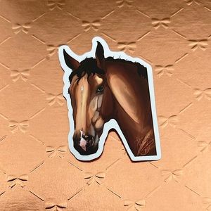 Bay Horse Equestrian Horse Girl Horse Boy Cowboy CowGirl Single Decor Sticker